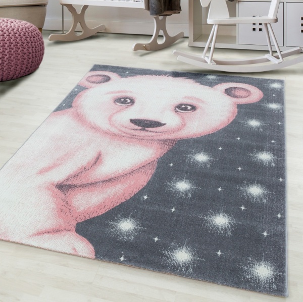 Bamby Kids Pink Bear Rug